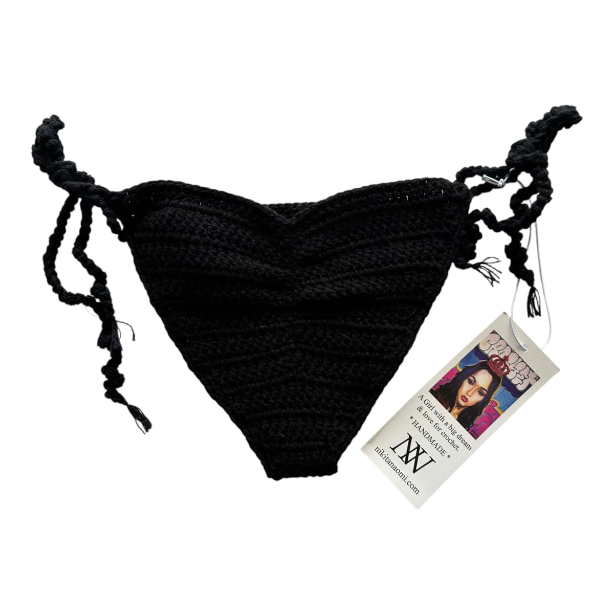 Black Nova Crochet Bikini Bottom by Nikita Naomi