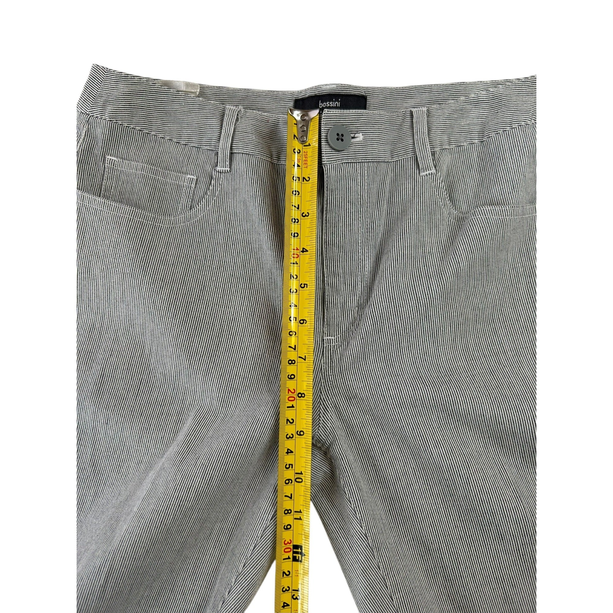 Bossini Ladies Wear Striped Gray Pants Women's Size Medium