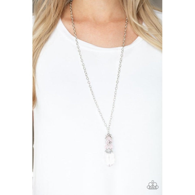 Crystal Cascade Pink Necklace by Paparazzi