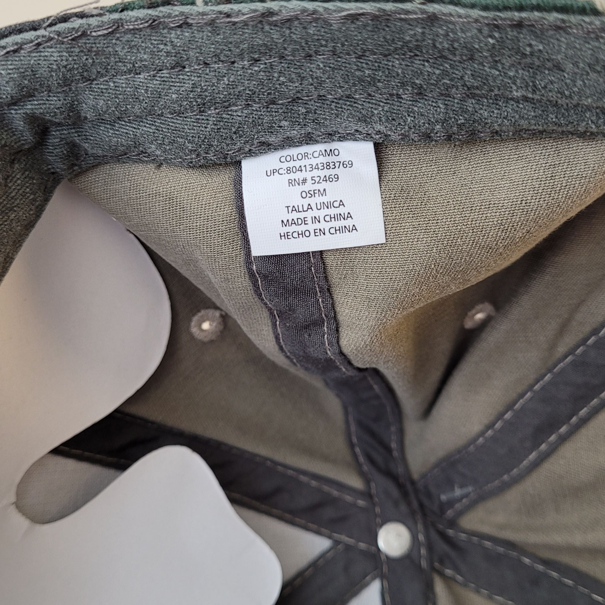 Time and True Fatigue Camo Cap One Size, New with Tags