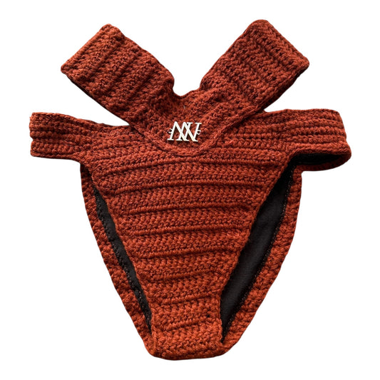 Brown Body Wrap Crochet Bikini Bottom by Nikita Naomi