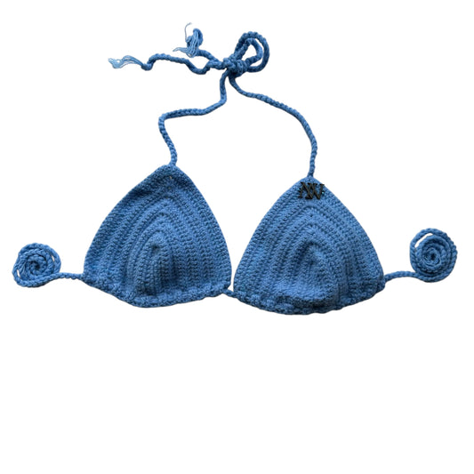 Blue Classic Handmade Crochet Bikini Top by Nikita Naomi