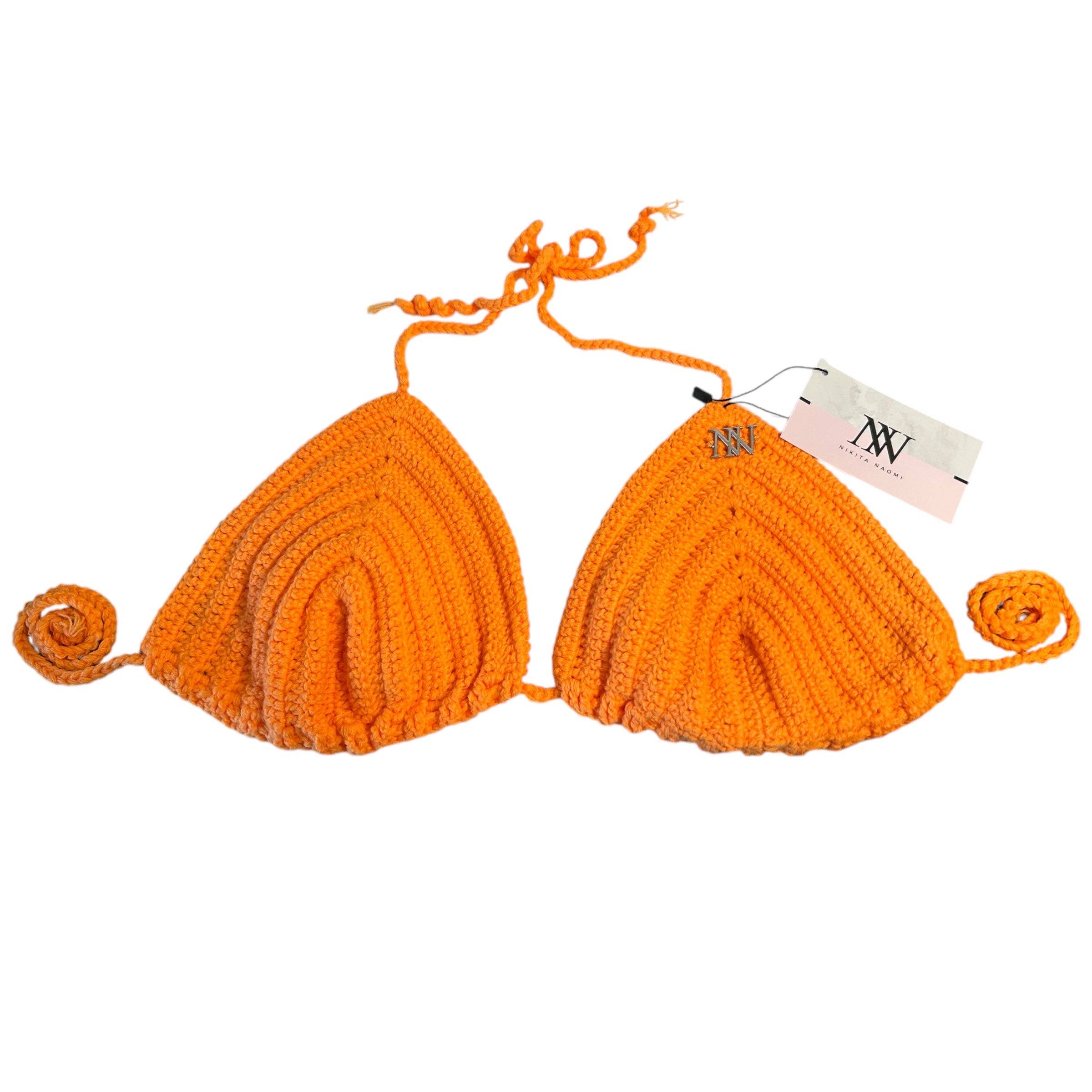Orange Classic Handmade Crochet Bikini Top by Nikita Naomi