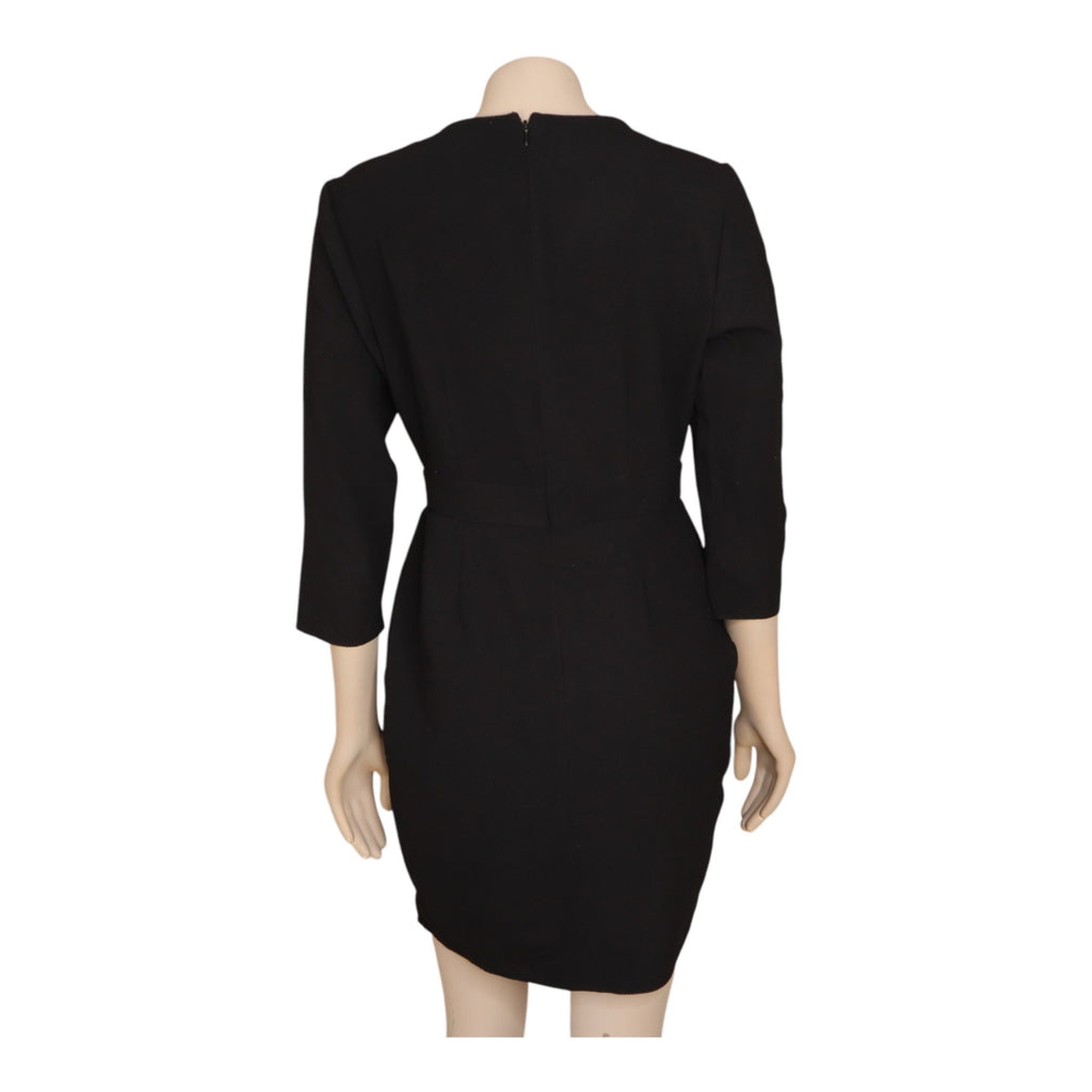 Asos Black Wrap Style Dress 3/4 Sleeves Tulip Hem Women’s US 6