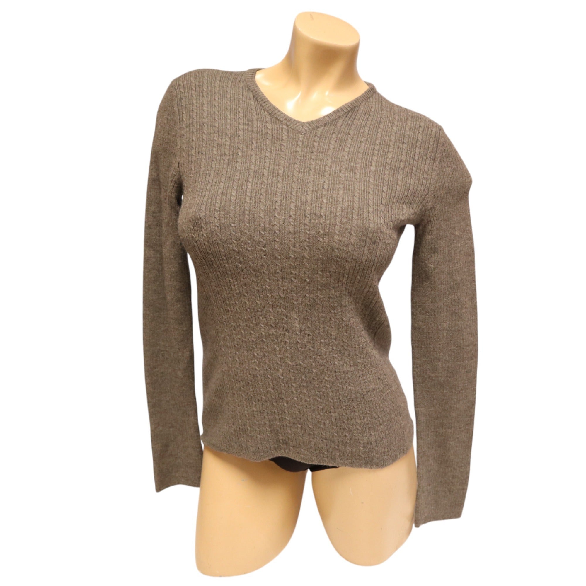 Armani Exchange Women's Gray Wool V-Neck Sweater Small