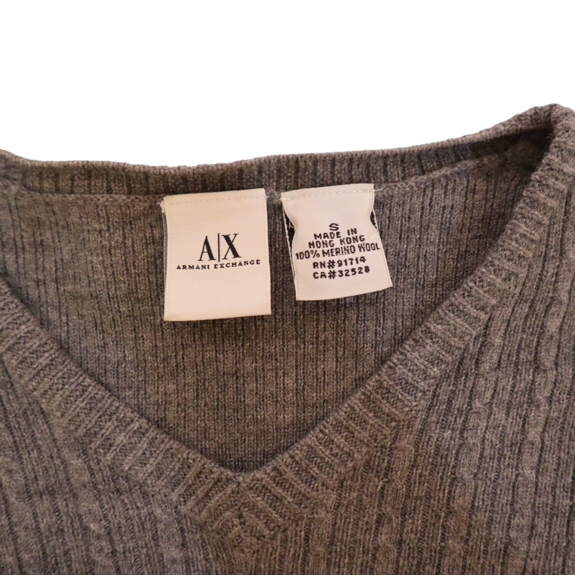 Armani Exchange Women's Gray Wool V-Neck Sweater Small