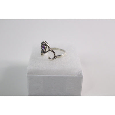 Stainless Steel Silver Tone Finger Ring for Women's, Vintage Look Size 9