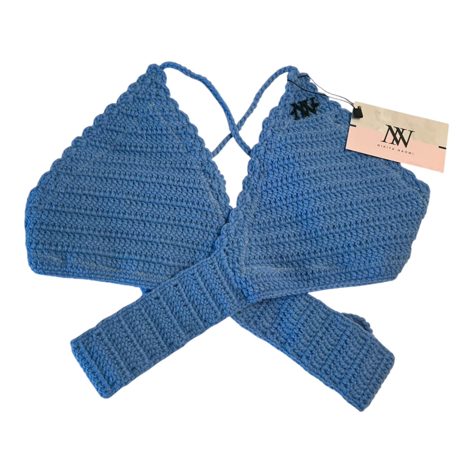 Blue Body Wrap Crochet Bikini Top by Nikita Naomi