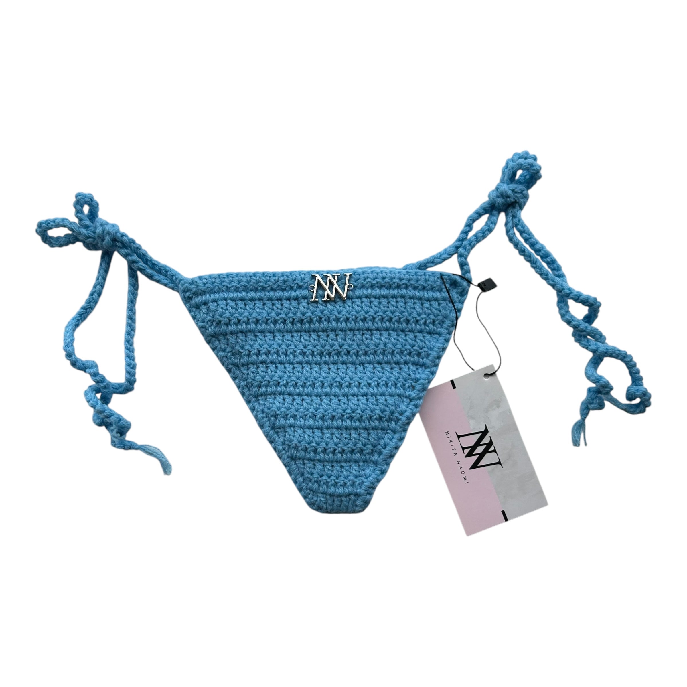 Sky Blue Mini Crochet Bikini Bottom by Nikita Naomi