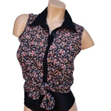 Kirra Floral Print Sleeveless Button-Down Top Women's Size Large