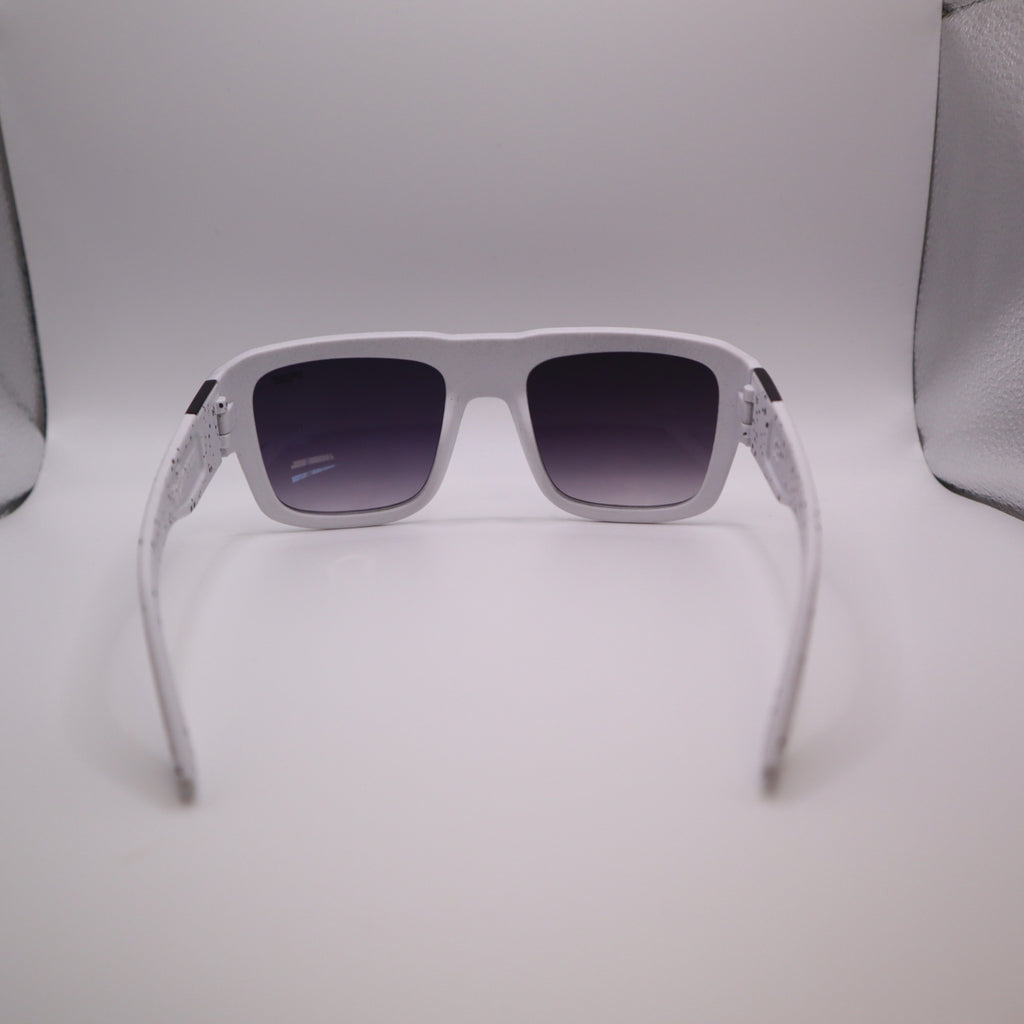 #1018 Fox The Decorum Black & White Speckled Sunglasses With Gradient Lenses