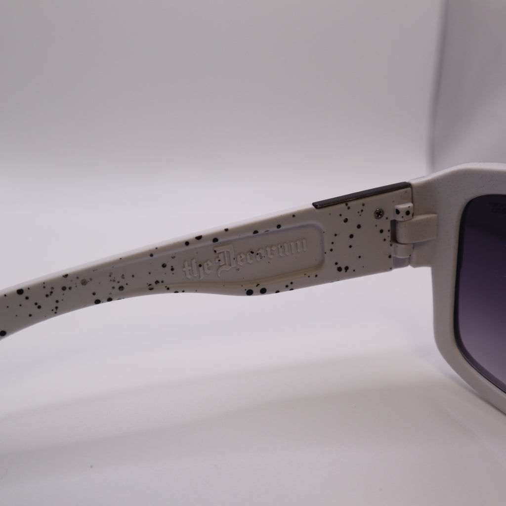 #1018 Fox The Decorum Black & White Speckled Sunglasses With Gradient Lenses