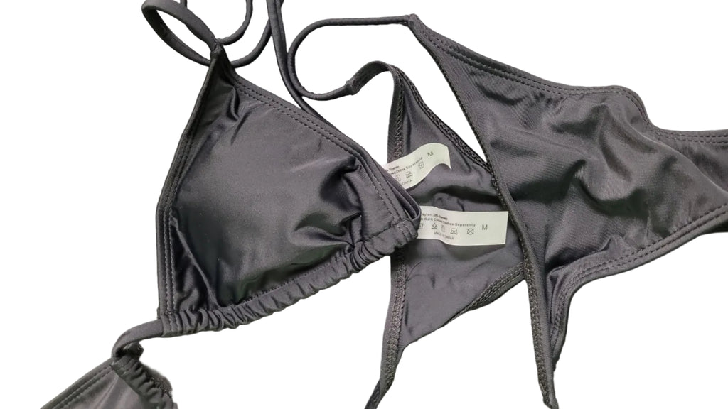 Black Triangle Tie Side Bikini Set Two Piece Swimsuit