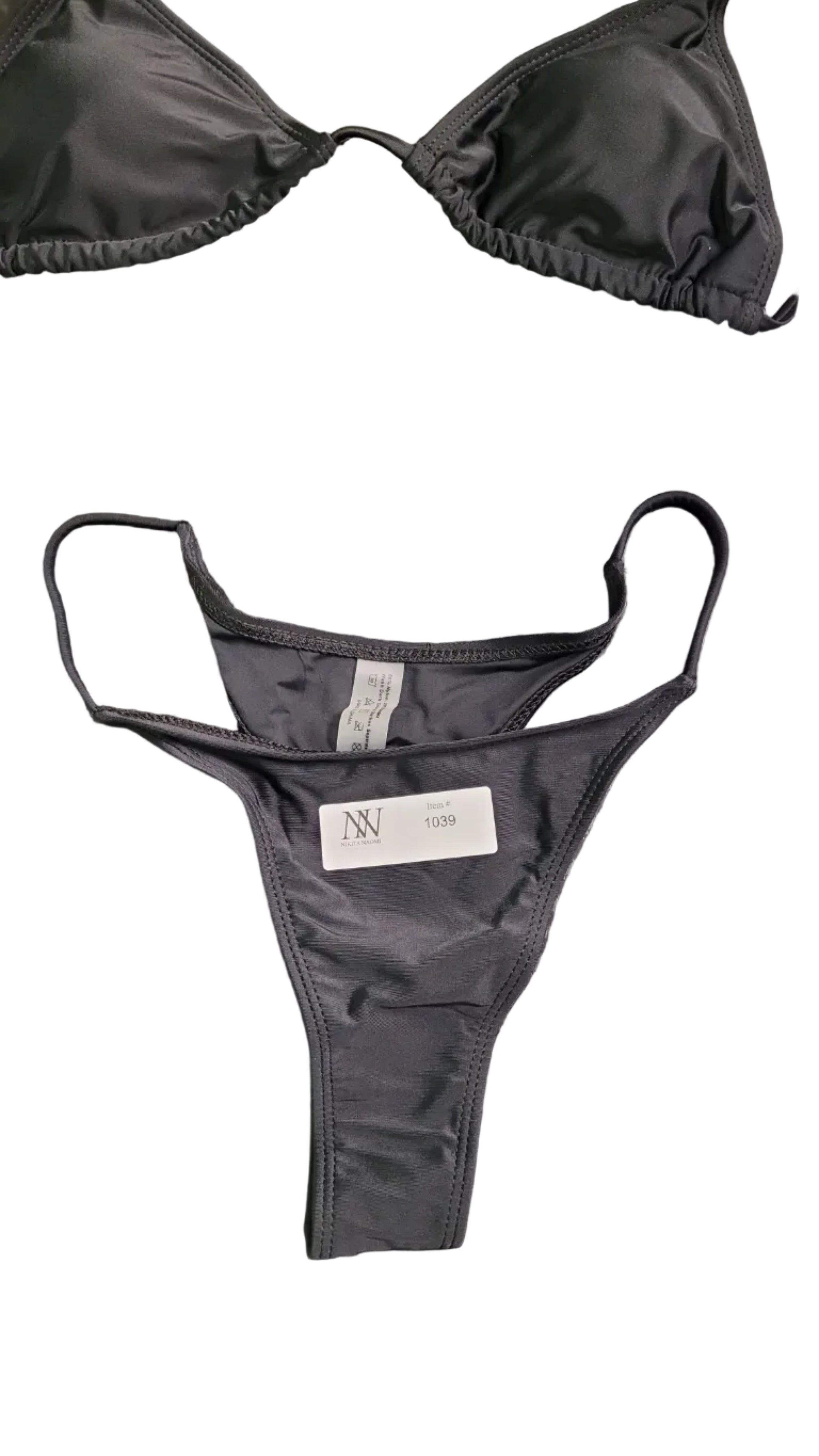 Black Triangle Tie Side Bikini Set Two Piece Swimsuit