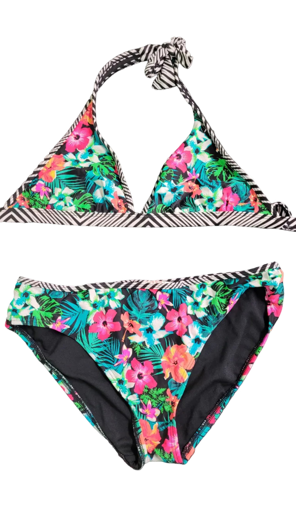 #1040 Floral Tropical Print Bikini Set Multicolor Two Piece Swimsuit