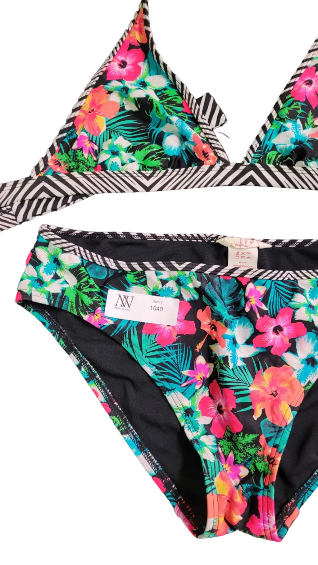 #1040 Floral Tropical Print Bikini Set Multicolor Two Piece Swimsuit