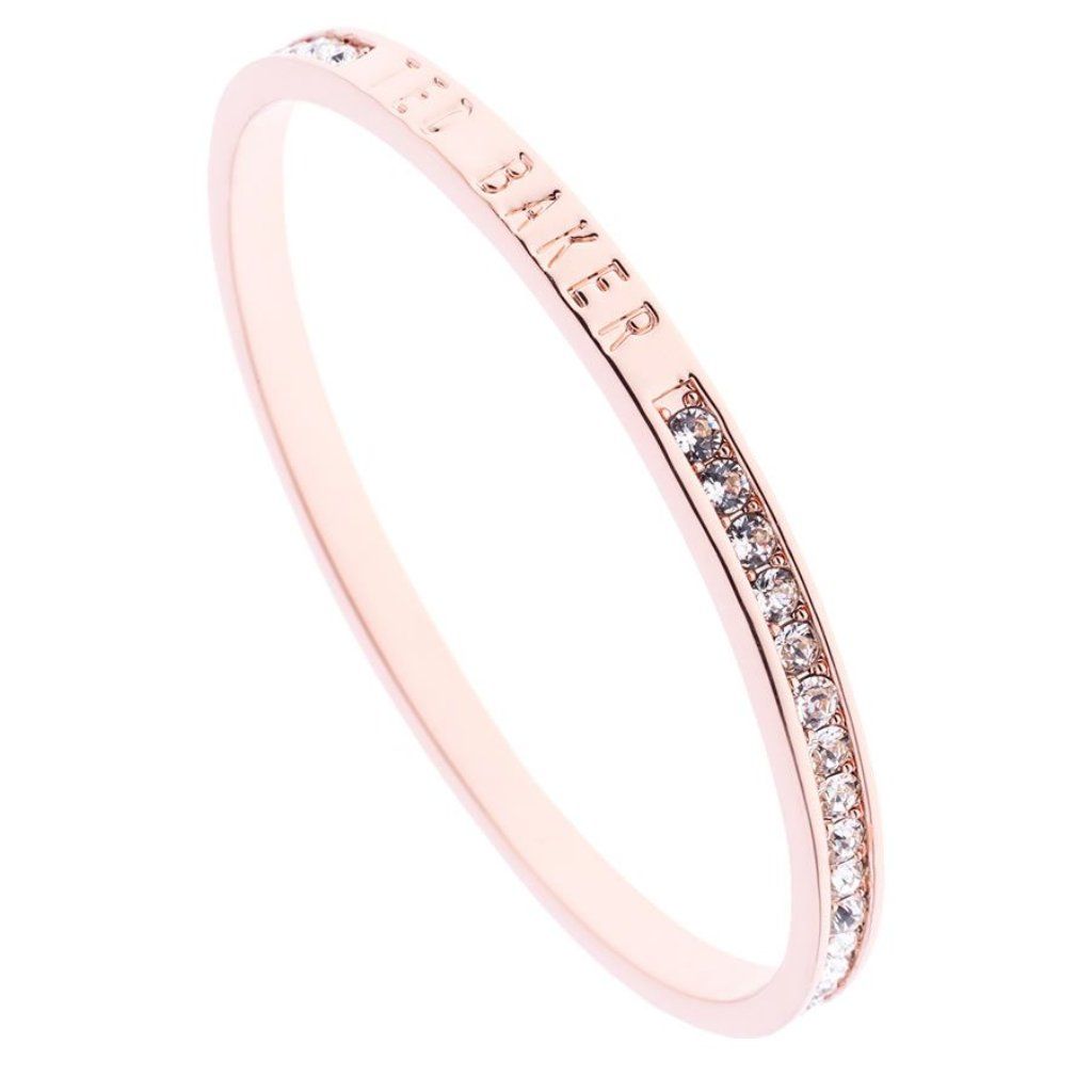 Ted Baker Clem Narrow Crystal Band Bangle, Rose Gold, White