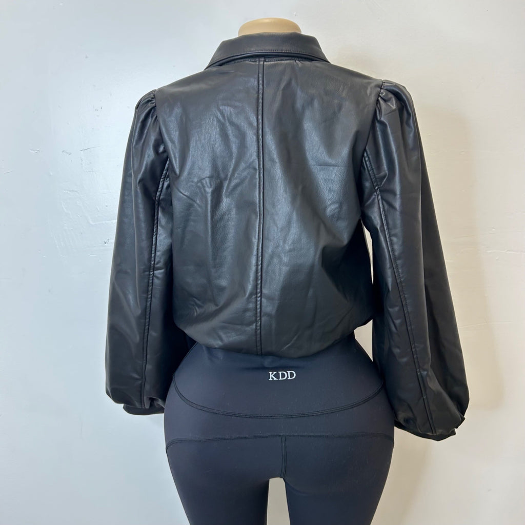 K-82 Universal Thread Women's Gathered Bomber Jacket Black Size XS