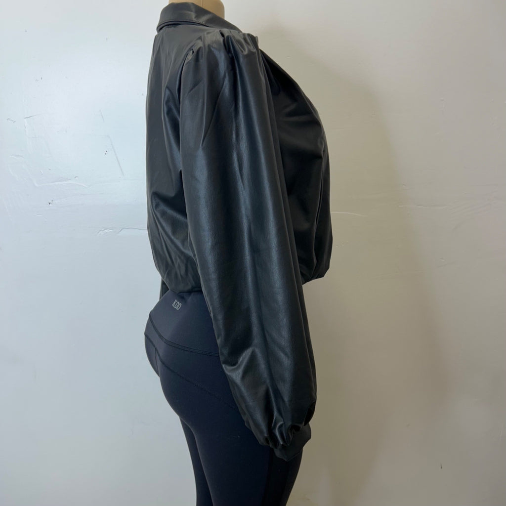 K-82 Universal Thread Women's Gathered Bomber Jacket Black Size XS