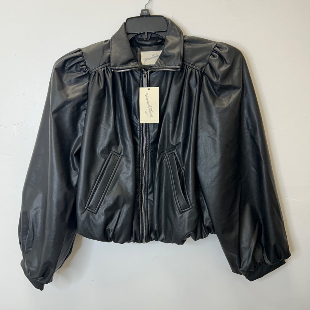 K-82 Universal Thread Women's Gathered Bomber Jacket Black Size XS