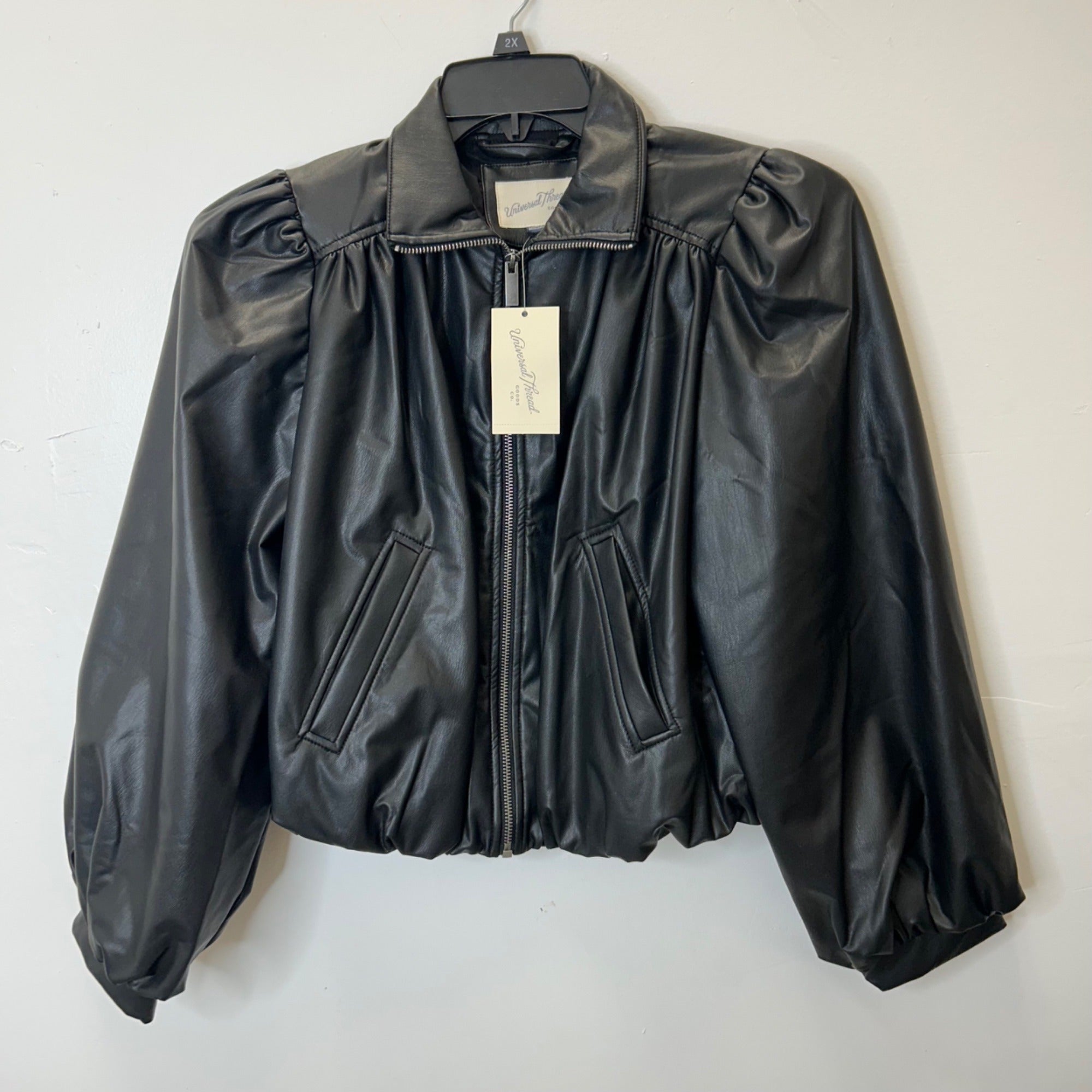 K-82 Universal Thread Women's Gathered Bomber Jacket Black Size XS