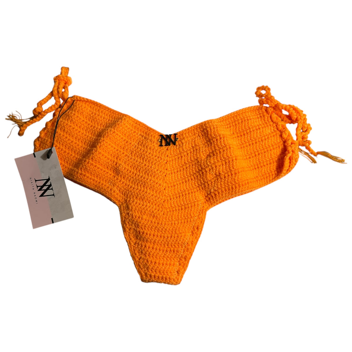 Orange Boy-Shorts Crochet Bikini Bottom by Nikita Naomi