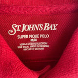 St. John's Bay Red Super Pique Polo T-Shirt Men's Size Medium Short Sleeves Top