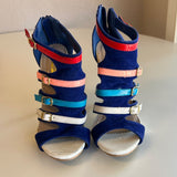 Alba Strappy High Heel Sandals Multicolor Buckle Design Size 6.5