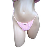 Nikita Naomi Handmade Crochet Swimwear Alize Pink Bikini BOTTOM, Size Large