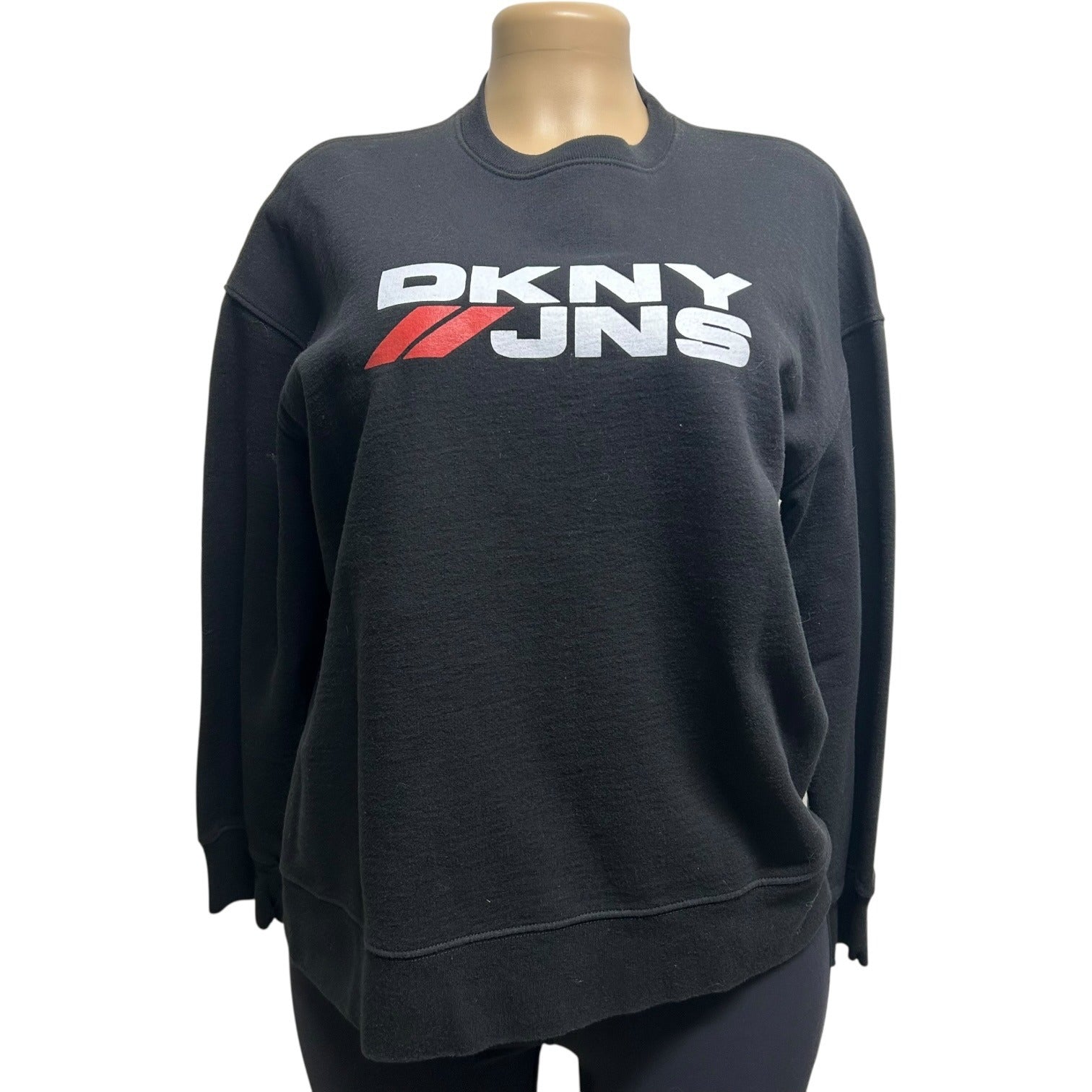 TG-22 Vintage 1990s DKNY Jeans Black Logo Graphic Crewneck Sweatshirt Pullover