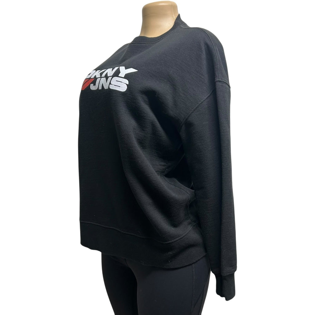 TG-22 Vintage 1990s DKNY Jeans Black Logo Graphic Crewneck Sweatshirt Pullover