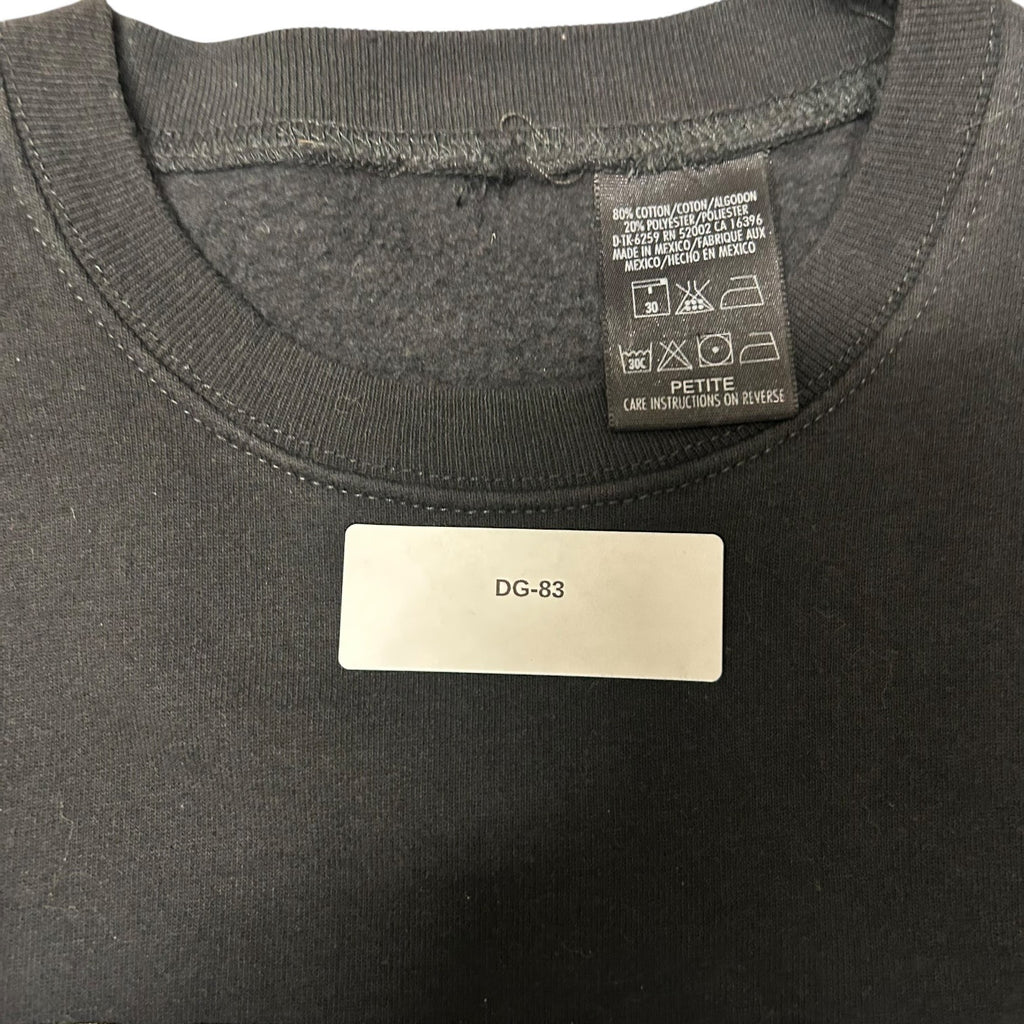 TG-22 Vintage 1990s DKNY Jeans Black Logo Graphic Crewneck Sweatshirt Pullover