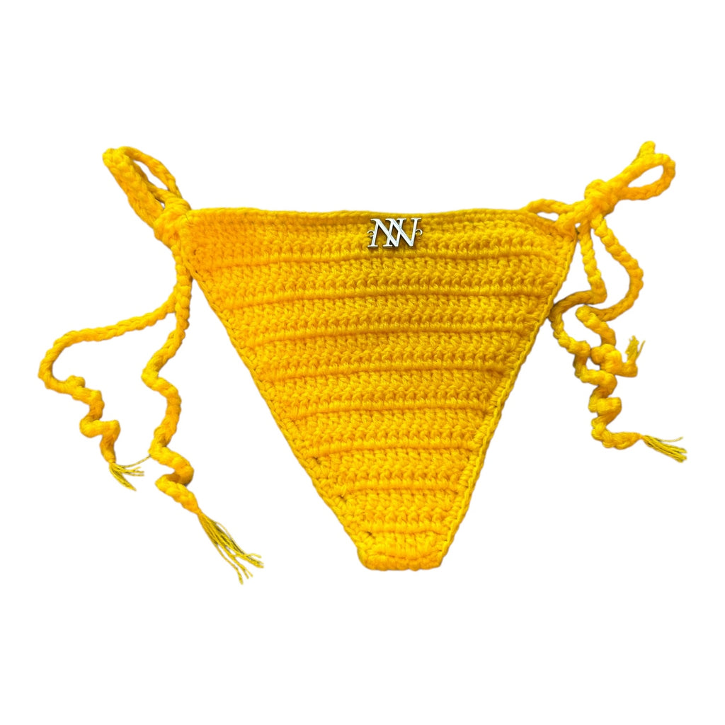 Yellow Mini Crochet Bikini Bottom by Nikita Naomi