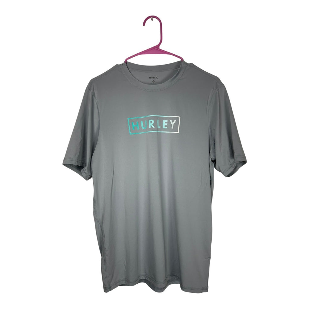 Hurley Mens Grey Short Sleeve Logo Graphic T-Shirt Size M