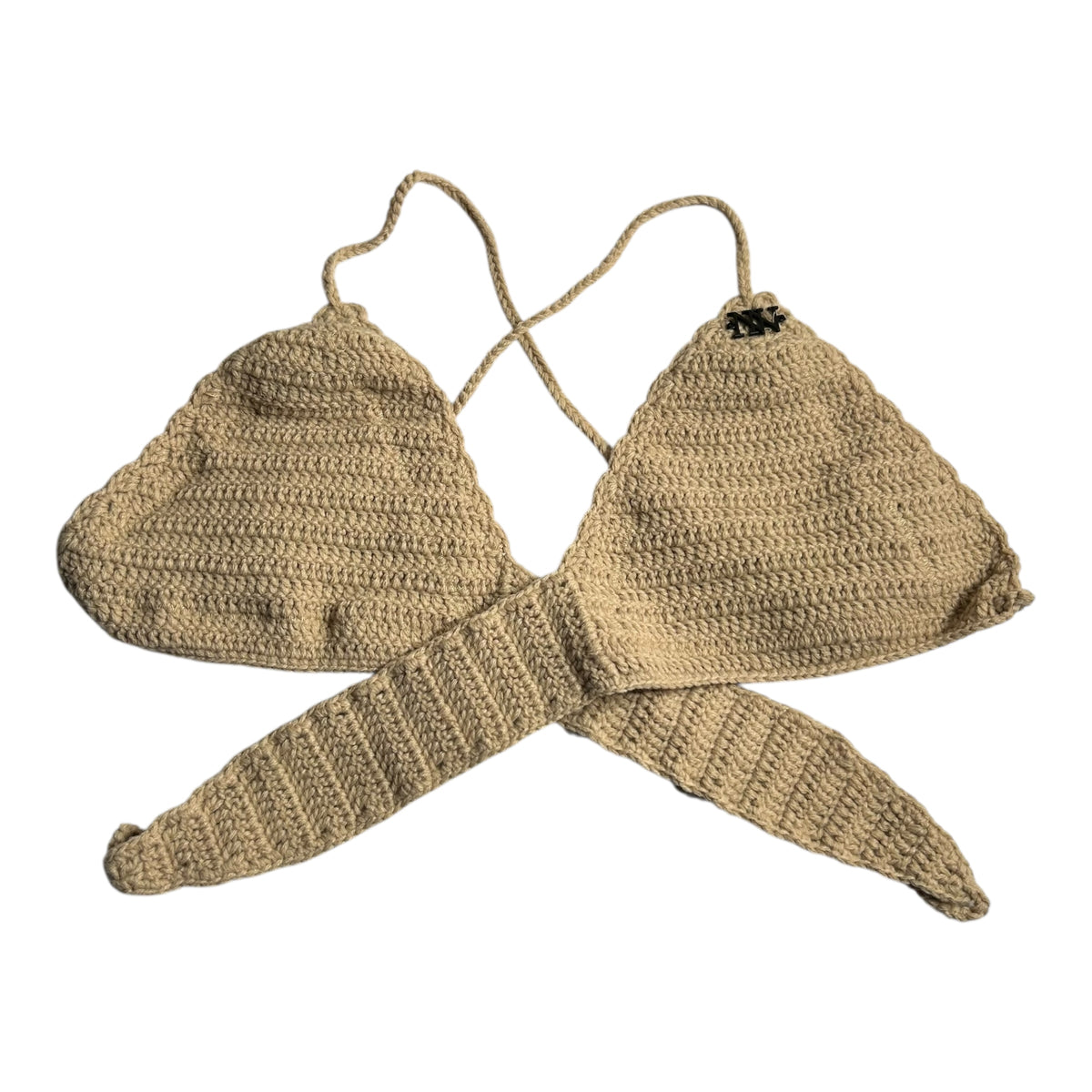 Beige Body Wrap Crochet Bikini Top by Nikita Naomi
