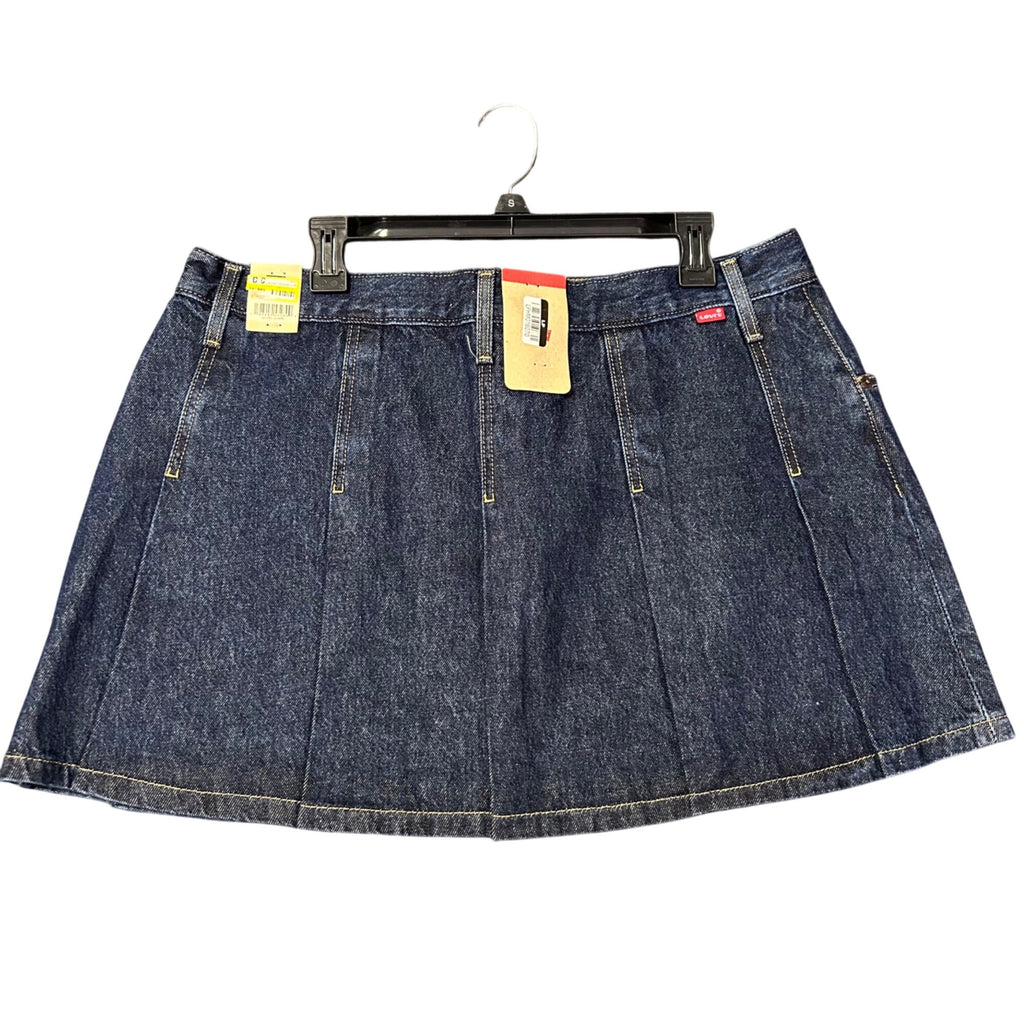 K-304 Levis Women's Dark Wash Denim Mini Skirt Classic 5-Pocket Design Size 34