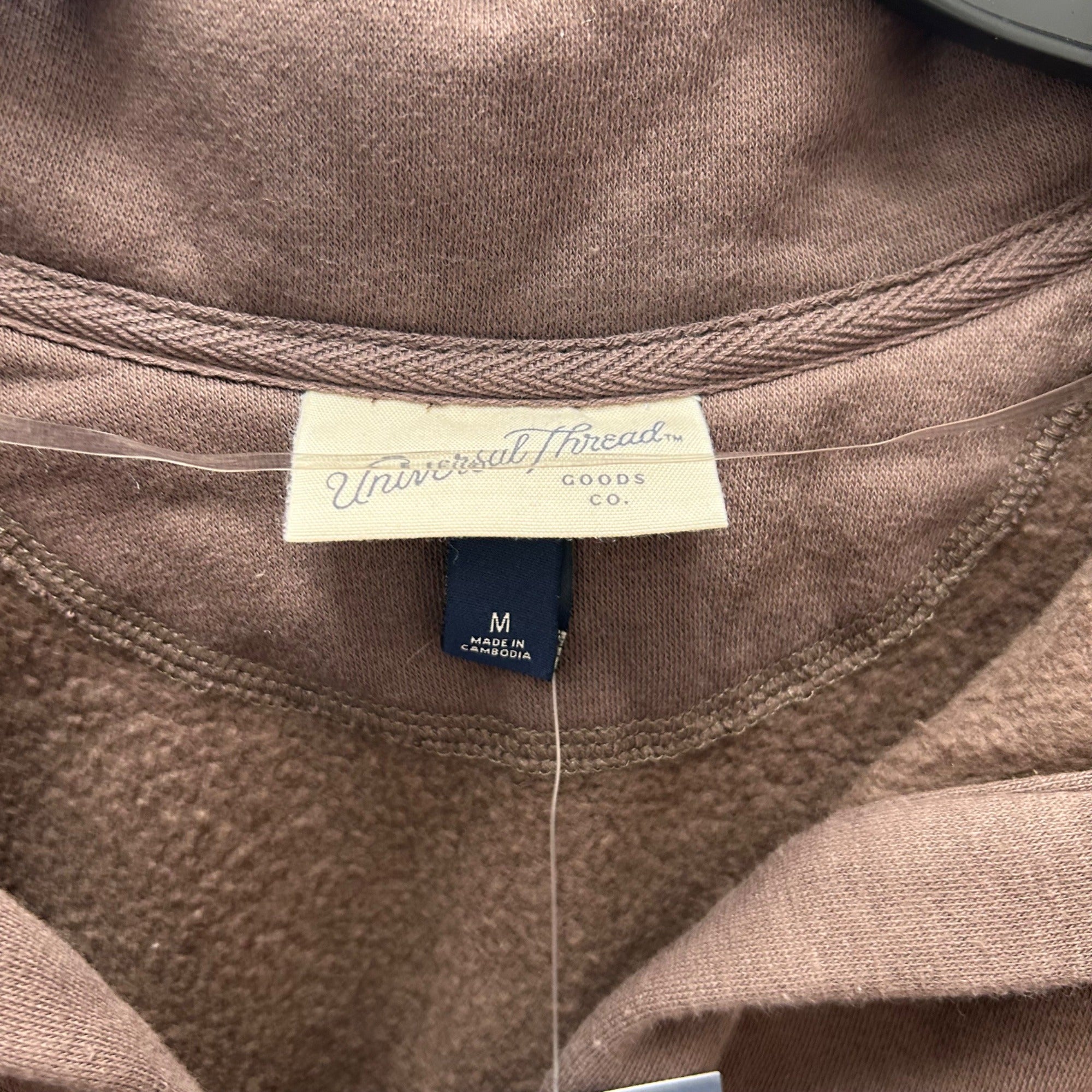 K-189 Universal Thread Fleece Long Sleeve Polo Sweatshirt Brown Women's Size Medium
