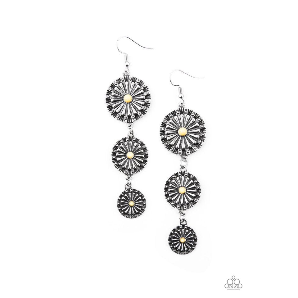 Festively Floral Yellow Earrings by Paparazzi