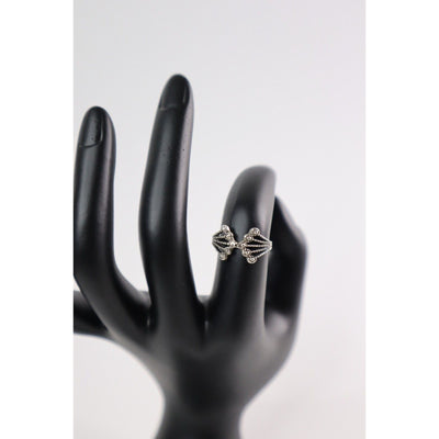 Stainless Steel Silver Tone Finger Ring Size 6 for Women's, Vintage Look