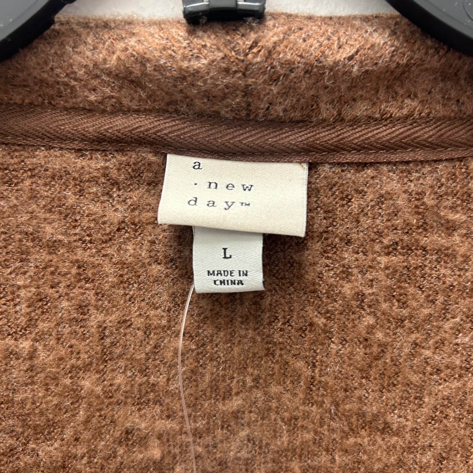 K-176 A New Day Women's Size Large Brown Long Sleeve Button-Down Cardigan Sweater