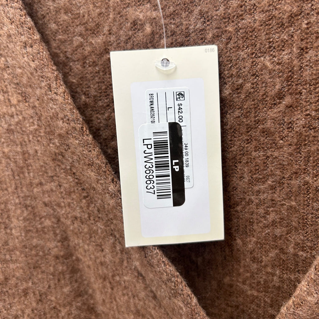 K-176 A New Day Women's Size Large Brown Long Sleeve Button-Down Cardigan Sweater