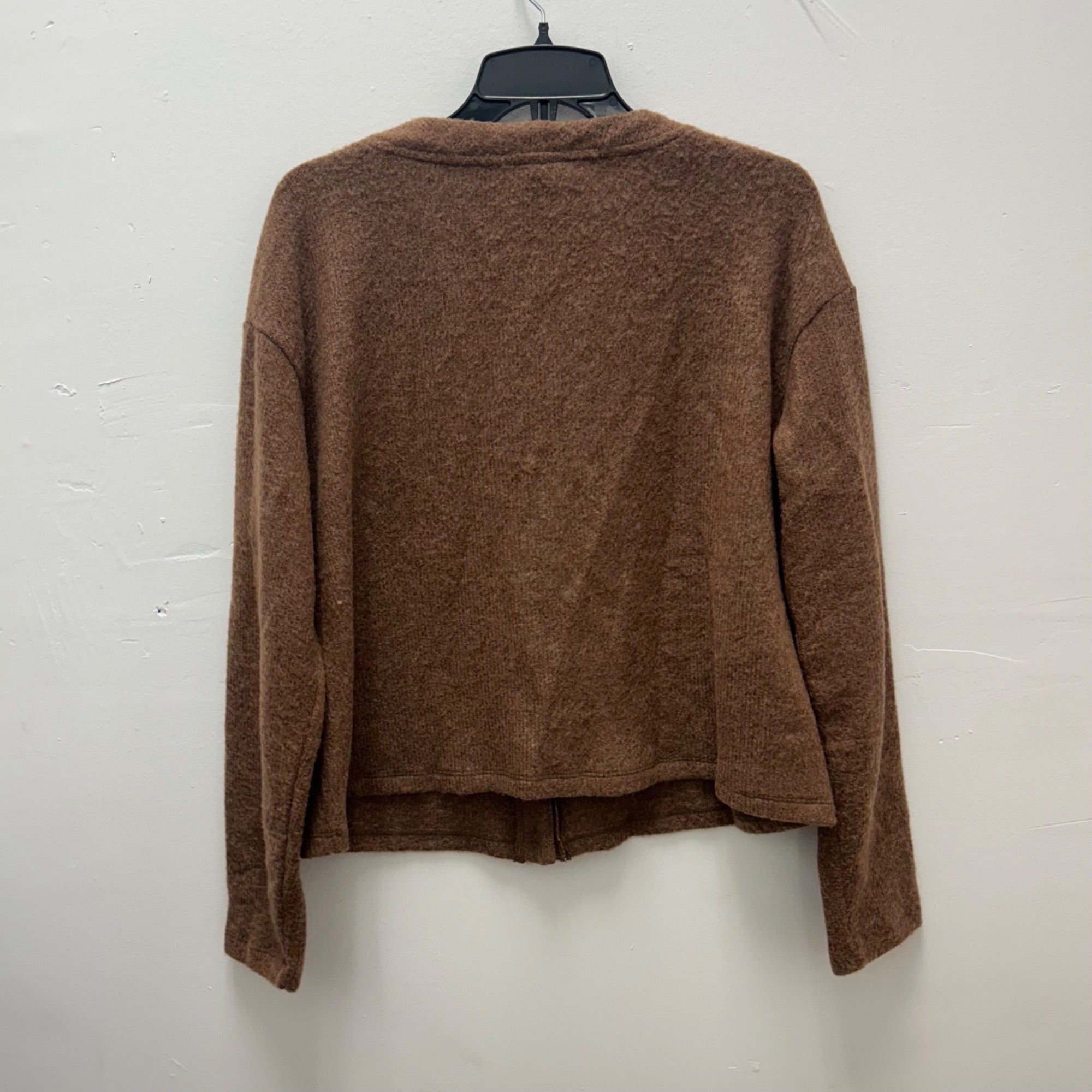 K-176 A New Day Women's Size Large Brown Long Sleeve Button-Down Cardigan Sweater