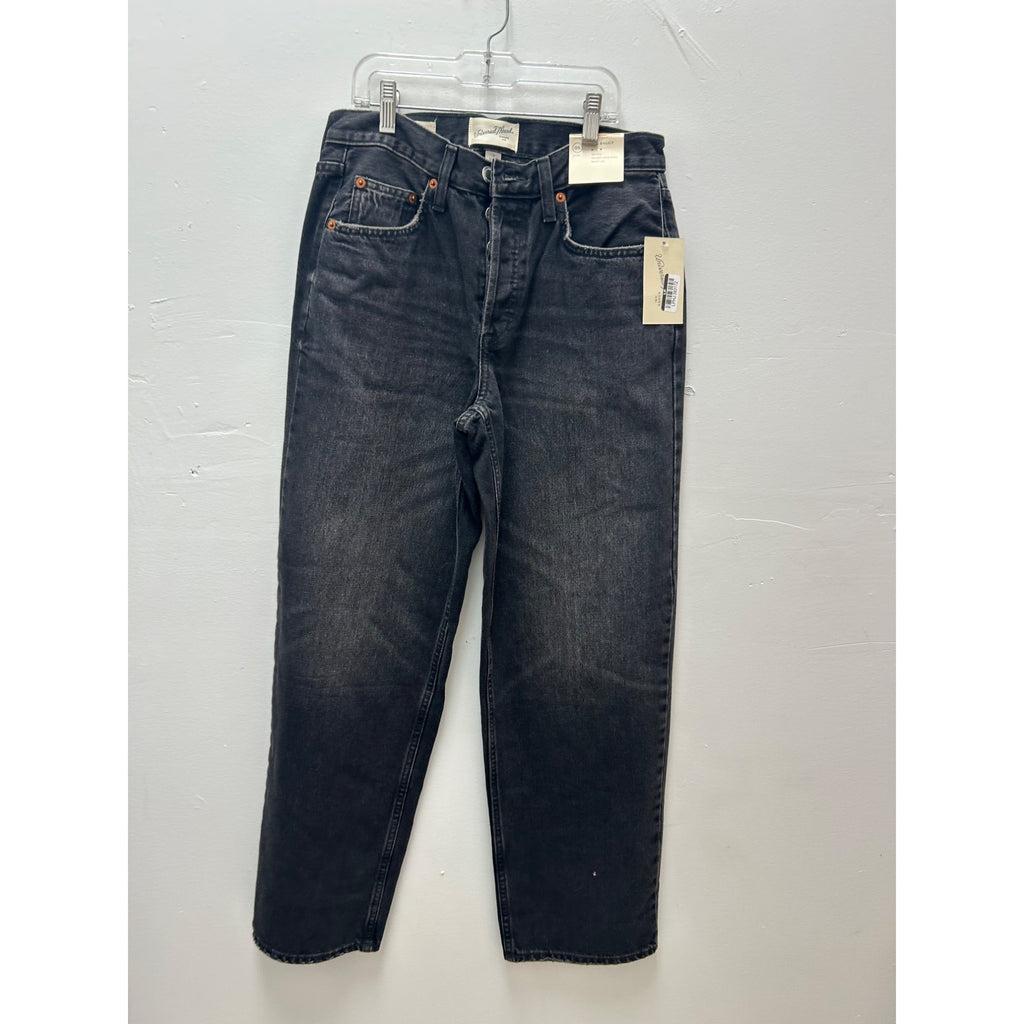 K-150 Universal Thread Women's 0 Short Black Mid Rise Baggy Jeans Relaxed Fit Denim
