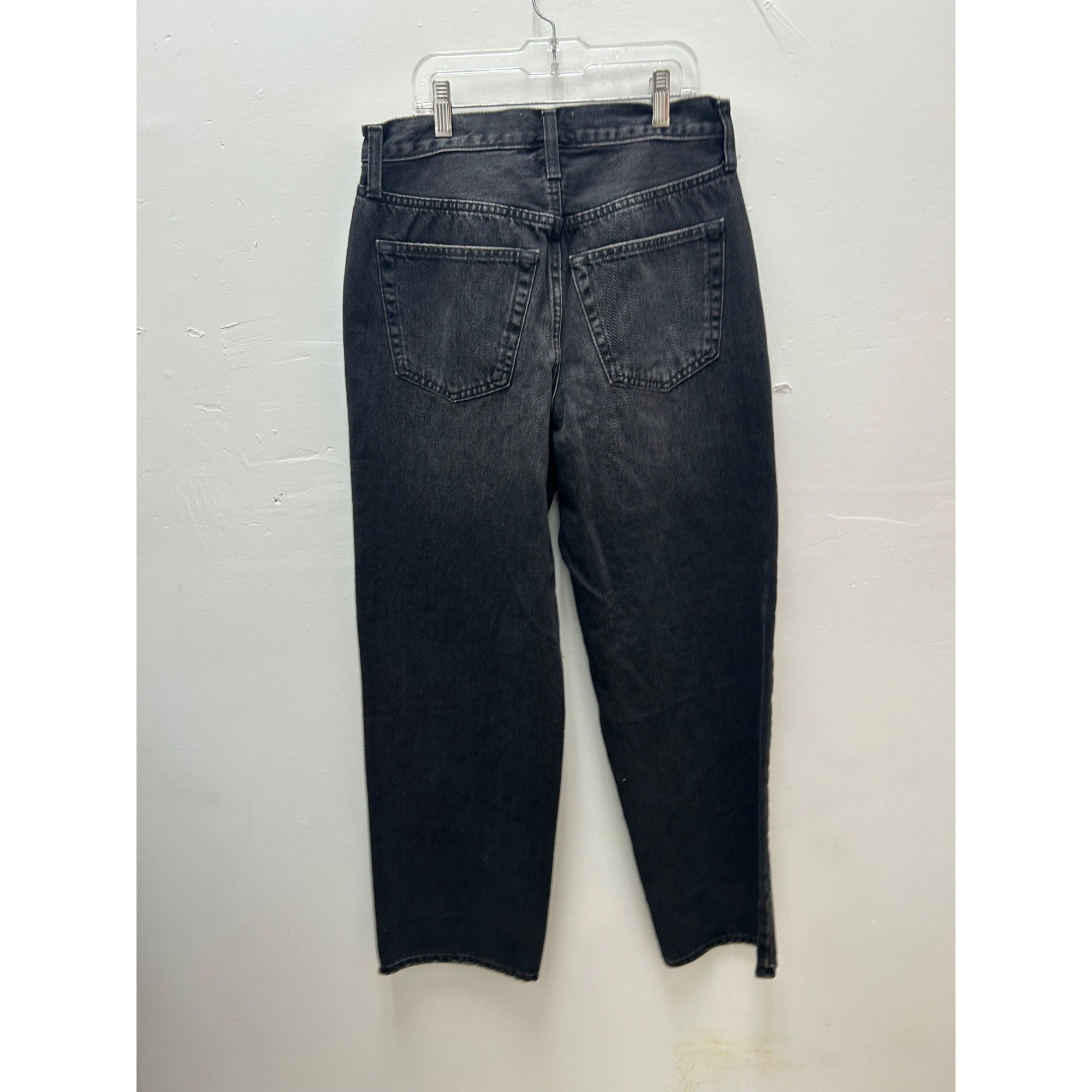 K-150 Universal Thread Women's 0 Short Black Mid Rise Baggy Jeans Relaxed Fit Denim