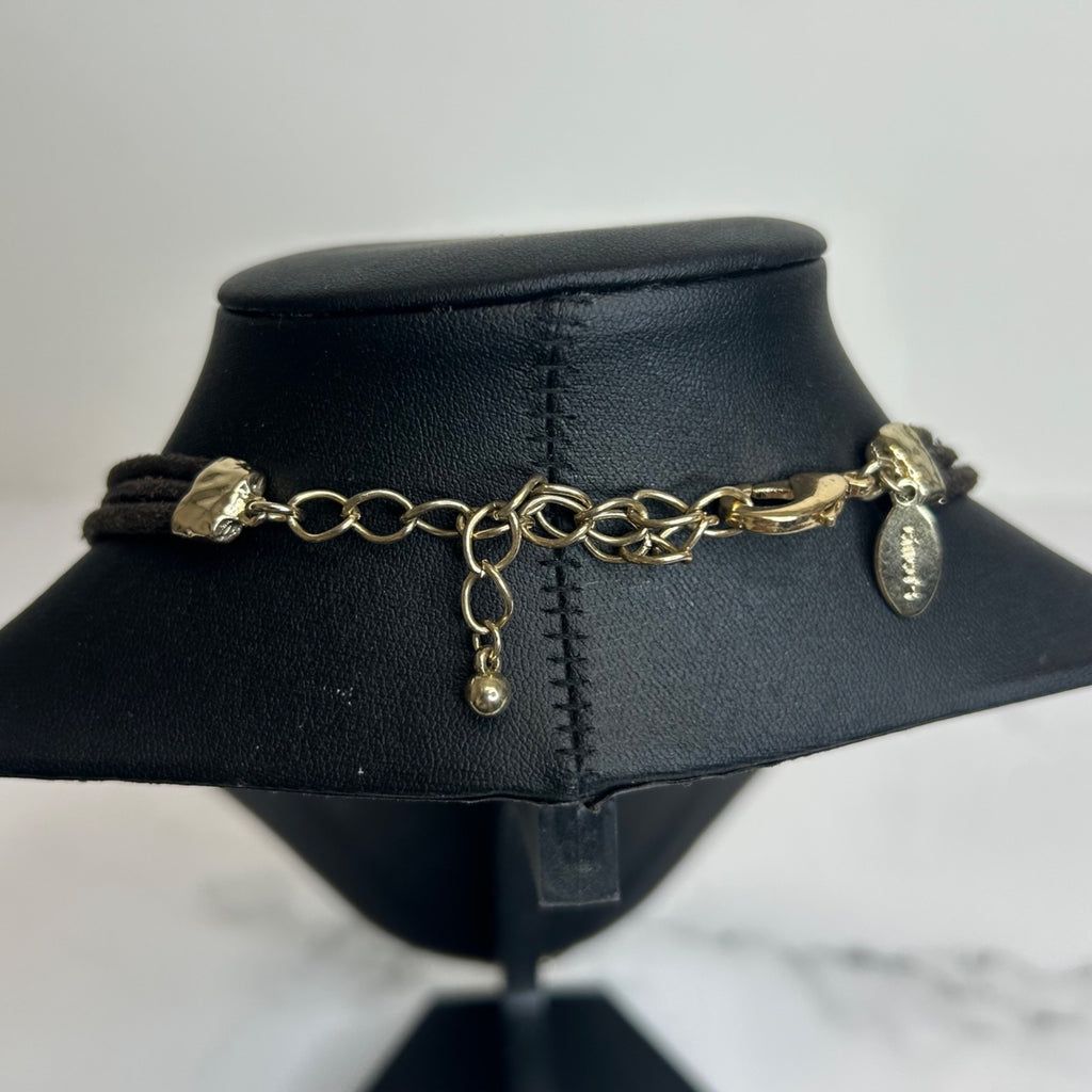 DG-57 Chico’s Chunky Multi-Strand Gemstone & Shell Pendant Necklace