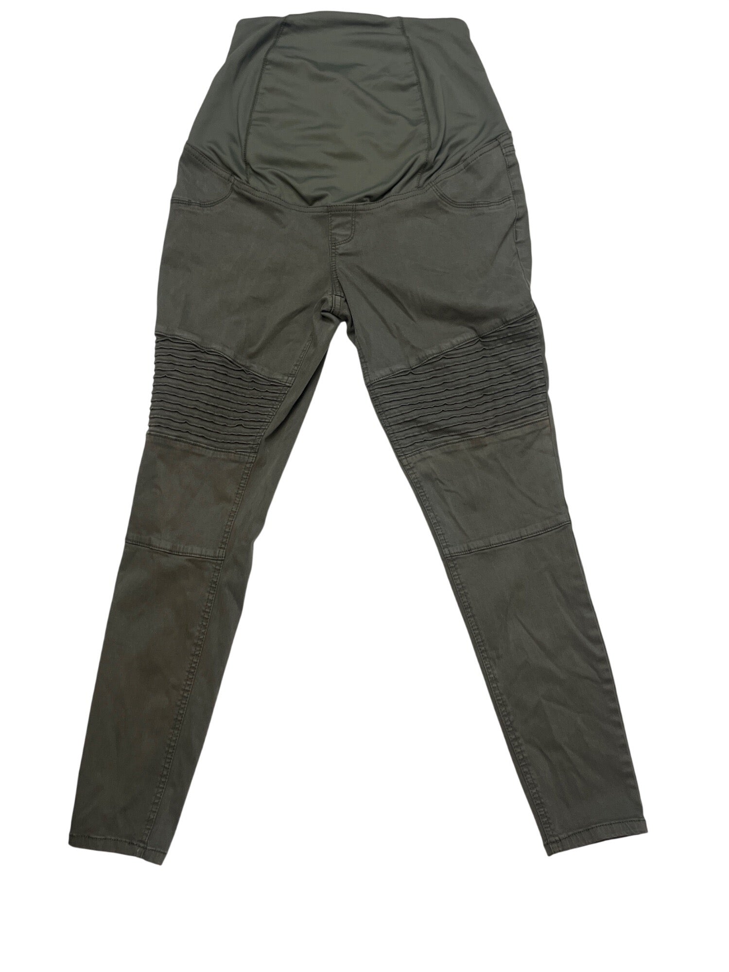 #1050 Isabel Maternity Size 2 Olive Green Moto Skinny Maternity Pants
