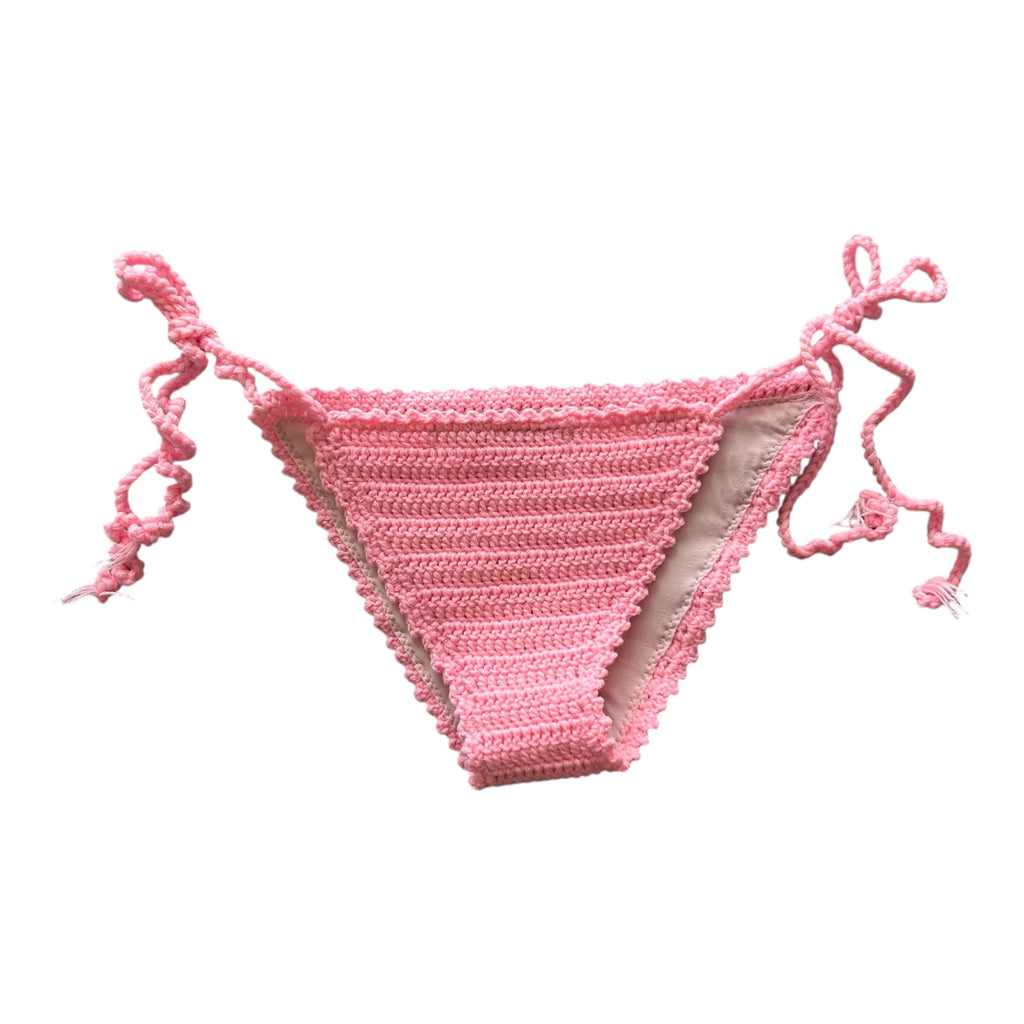 Pink Wavy Edge Cheeky Crochet Bikini Bottom by Nikita Naomi