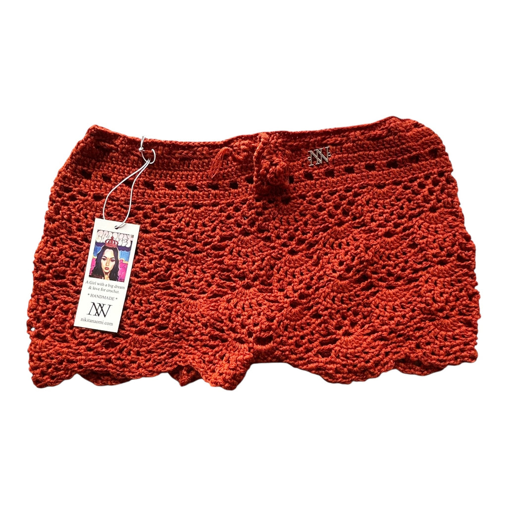 Copper Pineapple Crochet Shorts by Nikita Naomi