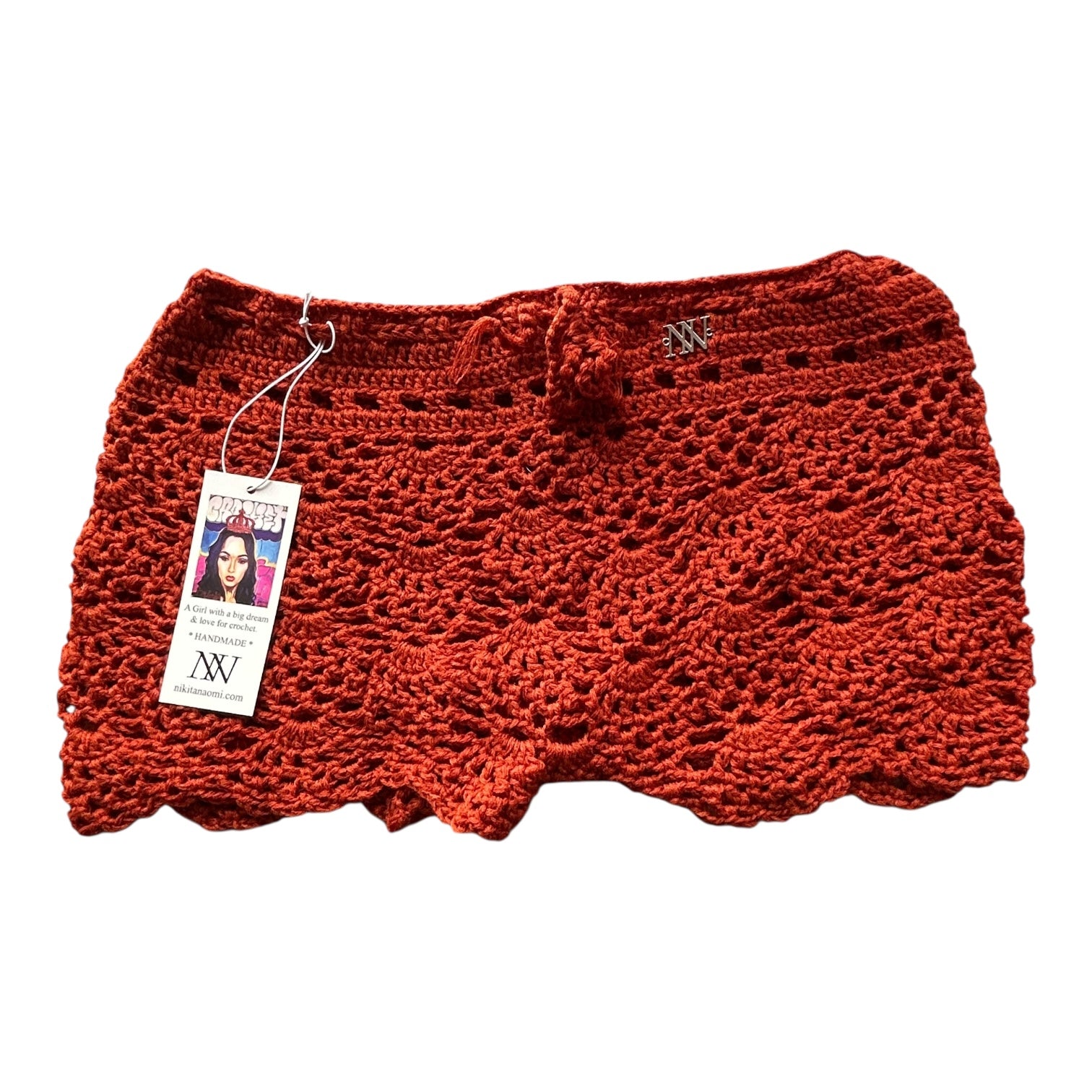 Copper Pineapple Crochet Shorts by Nikita Naomi