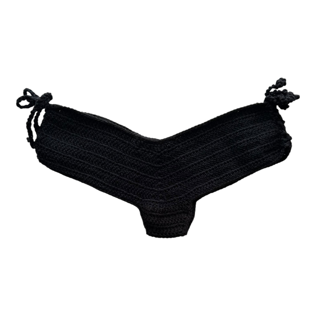Black Boy-Shorts Crochet Bikini Bottom by Nikita Naomi